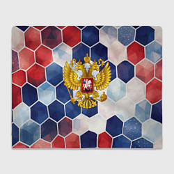 Плед флисовый Герб России объемные плиты, цвет: 3D-велсофт