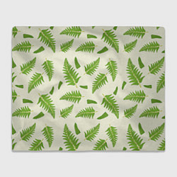 Плед флисовый Лесной зеленый папоротник, цвет: 3D-велсофт
