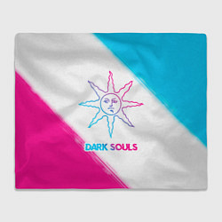 Плед флисовый Dark Souls neon gradient style, цвет: 3D-велсофт