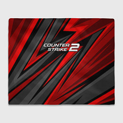 Плед флисовый Counter strike 2 - красный спортивный, цвет: 3D-велсофт