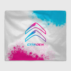 Плед флисовый Citroen neon gradient style, цвет: 3D-велсофт