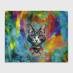 Плед флисовый Cat fashionista - neural network, цвет: 3D-велсофт