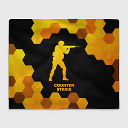 Плед флисовый Counter Strike - gold gradient, цвет: 3D-велсофт