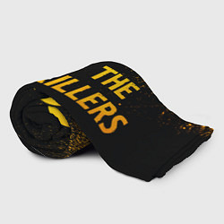 Плед флисовый The Killers - gold gradient: надпись и символ, цвет: 3D-велсофт — фото 2