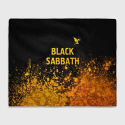 Плед флисовый Black Sabbath - gold gradient: символ сверху, цвет: 3D-велсофт