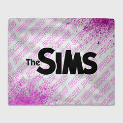 Плед флисовый The Sims pro gaming: надпись и символ, цвет: 3D-велсофт