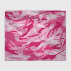 Плед флисовый Камуфляж в розовом, цвет: 3D-велсофт