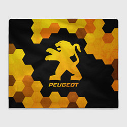 Плед флисовый Peugeot - gold gradient, цвет: 3D-велсофт