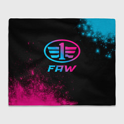 Плед флисовый FAW - neon gradient, цвет: 3D-велсофт