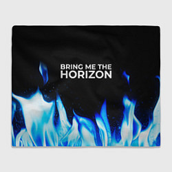 Плед флисовый Bring Me the Horizon blue fire, цвет: 3D-велсофт