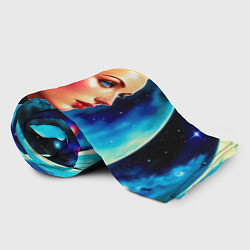 Плед флисовый Девушка связист в космосе, цвет: 3D-велсофт — фото 2
