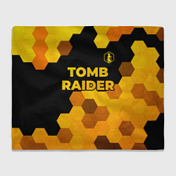 Плед флисовый Tomb Raider - gold gradient: символ сверху, цвет: 3D-велсофт