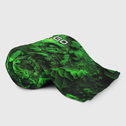Плед флисовый CS GO green abstract, цвет: 3D-велсофт — фото 2