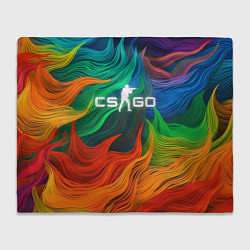 Плед флисовый Cs Go Logo Color, цвет: 3D-велсофт