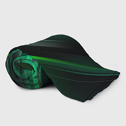 Плед флисовый Black green abstract, цвет: 3D-велсофт — фото 2