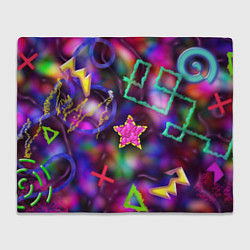 Плед флисовый Праздничный street-art со звёздочкой, цвет: 3D-велсофт
