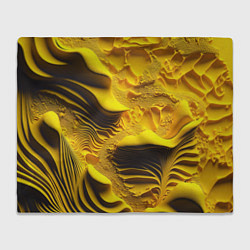 Плед флисовый Желтая объемная текстура, цвет: 3D-велсофт