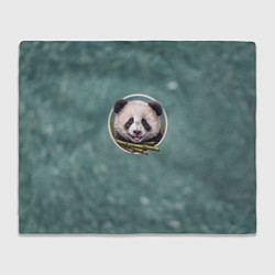 Плед флисовый Милая мордочка панды с бамбуком, цвет: 3D-велсофт