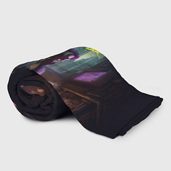 Плед флисовый Cyberpunk 2077 - Keanu Reeves, цвет: 3D-велсофт — фото 2