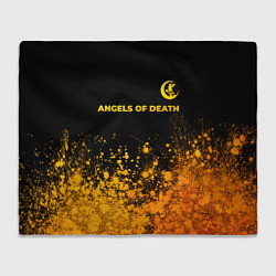 Плед флисовый Angels of Death - gold gradient: символ сверху, цвет: 3D-велсофт