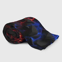 Плед флисовый Плиты черные красные синие, цвет: 3D-велсофт — фото 2