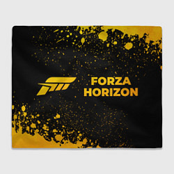 Плед флисовый Forza Horizon - gold gradient: надпись и символ, цвет: 3D-велсофт