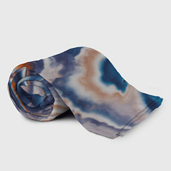 Плед флисовый Текстура агата сине-оранжевая, цвет: 3D-велсофт — фото 2
