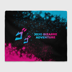 Плед флисовый JoJo Bizarre Adventure - neon gradient: надпись и, цвет: 3D-велсофт