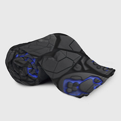 Плед флисовый Черные плиты с синей вставкой, цвет: 3D-велсофт — фото 2