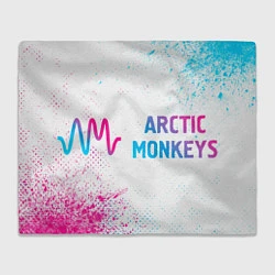 Плед флисовый Arctic Monkeys neon gradient style: надпись и симв, цвет: 3D-велсофт