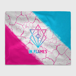 Плед флисовый In Flames neon gradient style, цвет: 3D-велсофт