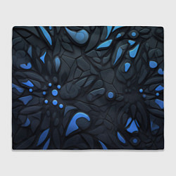 Плед флисовый Blue black abstract texture, цвет: 3D-велсофт