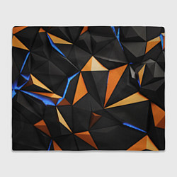 Плед флисовый Оранжевые и черные элементы, цвет: 3D-велсофт