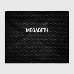 Плед флисовый Megadeth glitch на темном фоне: символ сверху, цвет: 3D-велсофт