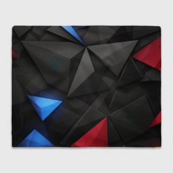 Плед флисовый Black blue red elements, цвет: 3D-велсофт