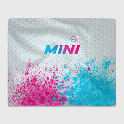 Плед флисовый Mini neon gradient style: символ сверху, цвет: 3D-велсофт