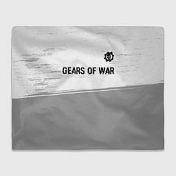 Плед флисовый Gears of War glitch на светлом фоне: символ сверху, цвет: 3D-велсофт