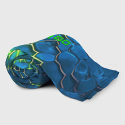 Плед флисовый CSGO green blue neon, цвет: 3D-велсофт — фото 2