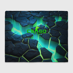 Плед флисовый CSGO green abstract texture, цвет: 3D-велсофт