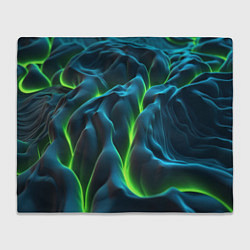 Плед флисовый Зеленая кислотная текстура с плитами, цвет: 3D-велсофт