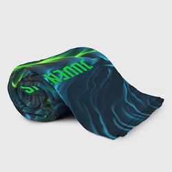 Плед флисовый Ювентус лого на зеленых плитах, цвет: 3D-велсофт — фото 2
