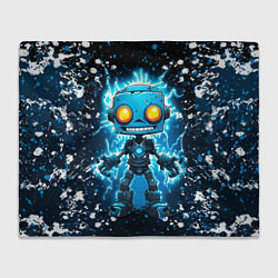 Плед флисовый Робот - comics art style, цвет: 3D-велсофт