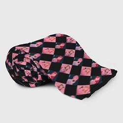 Плед флисовый Клеточка black pink, цвет: 3D-велсофт — фото 2