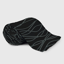 Плед флисовый Чёрный с кривыми линиями, цвет: 3D-велсофт — фото 2