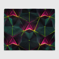 Плед флисовый Треугольные светящиеся элементы, цвет: 3D-велсофт