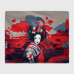 Плед флисовый Geisha vector style, цвет: 3D-велсофт