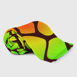 Плед флисовый Коричневая сеть с цветными пятнами, цвет: 3D-велсофт — фото 2
