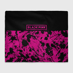 Плед флисовый Black pink - emblem - pattern - music, цвет: 3D-велсофт