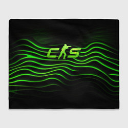 Плед флисовый CS2 green logo, цвет: 3D-велсофт