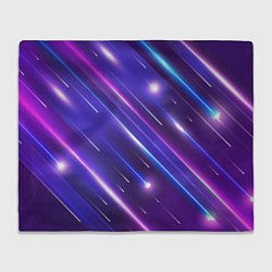 Плед флисовый Неоновый звездопад - полосы, цвет: 3D-велсофт